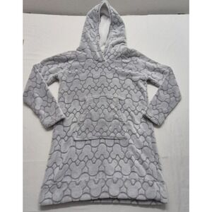 Disney women's gray front pocket hoodie sweatshirt MD fleece Micky Mouse outline